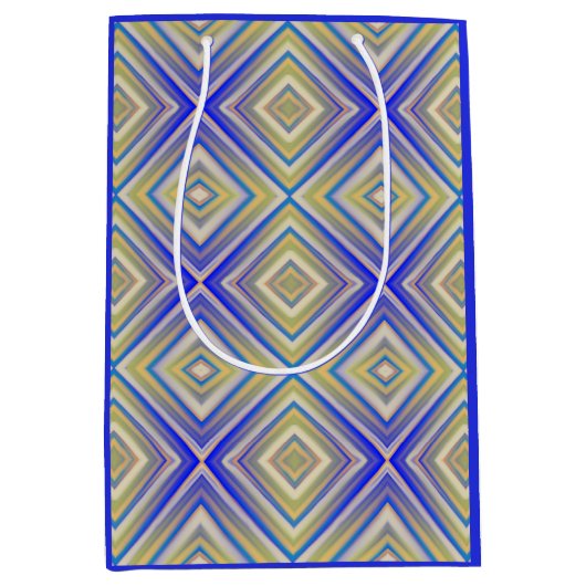 Navy Blues Alternative Diamond Pattern Medium Cadeauzakje (Voorkant)