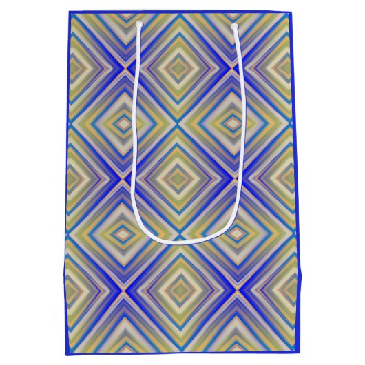 Navy Blues Alternative Diamond Pattern Medium Cadeauzakje (Achterkant)