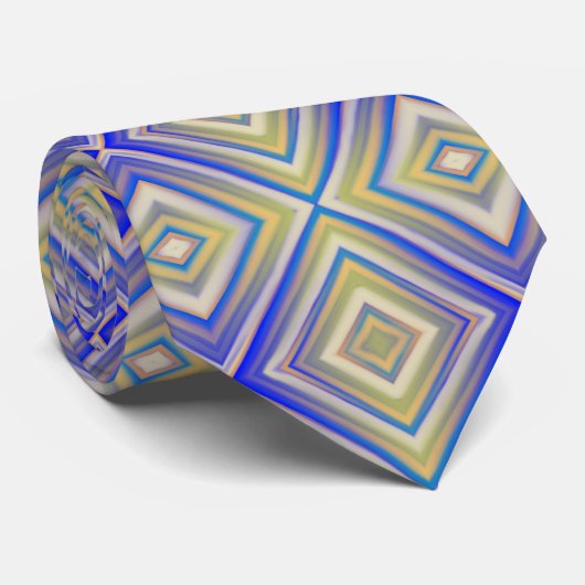 Navy Blues Alternative Diamond Pattern Stropdas (Opgerold)