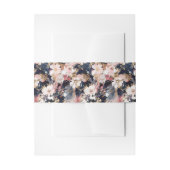 Navy & Blush Abstract Flowers Weddenschap Uitnodigingen Wikkel (Voorkant Voorbeeld)