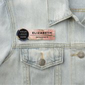 Navy Blush Agate Company Logo Medewerker Naamplaatje (In situ)