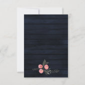 Navy Blush Barn - houtsjechische bruiloft RSVP Kaartje (Achterkant)