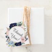 Navy & Blush Bloemen Baby shower Favor Cadeau Labe Bedankjes Labels (In situ)