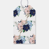 Navy & Blush Bloemen Baby shower Favor Cadeau Labe Cadeaulabel (Achterkant)