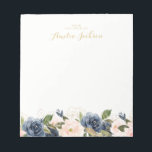 Navy Blush Bloemen Gepersonaliseerde Notitieblok S<br><div class="desc">Meer  notebooks in de Little Bayleigh Store!</div>
