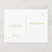 Navy Blush Bloemen Goud Geometrisch Dank u Briefkaart (Achterkant)