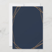 Navy & blush bloemengeometrisch afstuderen diner kaart (Achterkant)