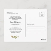 Navy Blush Bloesem Bloemen Wijzig de Datum Briefkaart (Achterkant)