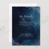 Navy blush bloesem rustieke bruiloft invoegen kaar informatiekaartje (Voorkant / Achterkant)