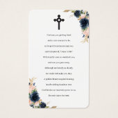 Navy Blush Blossom Photo Funeral Prayer Kaarten Visitekaartje (Achterkant)