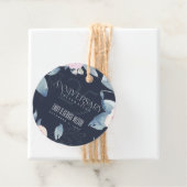 NAVY BLUSH BLUE FLORAL 25E JAAR JUBILEUM BEDANKJES LABELS (In situ)