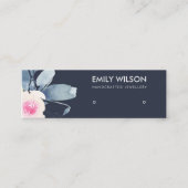 NAVY BLUSH BLUE FLORAL STUD EARRING DISPLAY LOGO MINI VISITEKAARTJE (Voorkant)