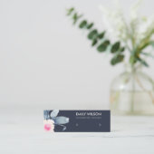NAVY BLUSH BLUE FLORAL STUD EARRING DISPLAY LOGO MINI VISITEKAARTJE (Staand voorkant)