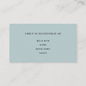 NAVY BLUSH BLUE FLORAL WATERVERF WEDDING WEBSITE VISITEKAARTJE (Achterkant)