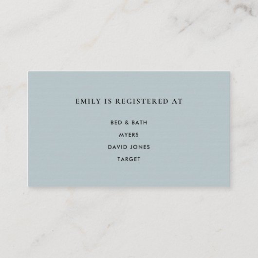 NAVY BLUSH BLUE FLORAL WATERVERF WEDDING WEBSITE VISITEKAARTJE (Achterkant)