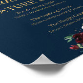 Navy blush boho de heer en mevrouw signature drink poster (Hoek)