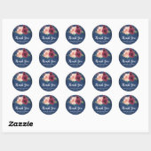 Navy Blush Bourgogne Roos Lights Bruiloft Dank u Ronde Sticker (Vel)