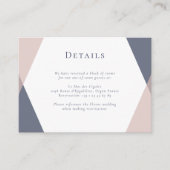 Navy Blush Bruiloft Detail Behuizing Kaart (Voorkant)