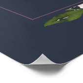 NAVY BLUSH BURGUNDY FLORAL BABY SHOWER WELCOME POSTER (Hoek)