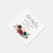Navy Blush Burgundy Floral Best Day Ever Wedding Servet (Hoek)