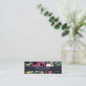NAVY BLUSH BURGUNDY FLORAL BUNCH WEDDING WEBSITE MINI VISITEKAARTJE (Staand voorkant)