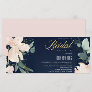 NAVY BLUSH FLORAL BUNCH WATERVERF VRIJGEZELLENFEES KAART