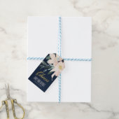 NAVY BLUSH FLORAL BUNCH WATERVERF WEDDING CHEERS CADEAULABEL (Met Touw)