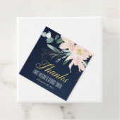 NAVY BLUSH FLORAL BUNCH WATERVERF WEDING BEDANKT BEDANKJES LABELS (In situ)