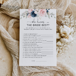 Navy blush floral die de beste wedstrijd kent