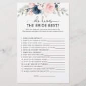 Navy blush floral die de beste wedstrijd kent (Voorkant)