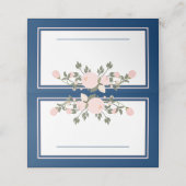 Navy & Blush Floral - Folded Place Card Plaatskaartje (Buitenkant ongevouwen)