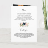 Navy Blush Floral Geometric Lijst 2 Foto Funeral Programma (Achterkant)