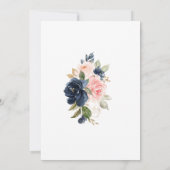 Navy Blush Floral Gold Nuestra Boda Wedding Kaart (Achterkant)