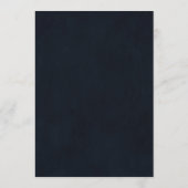 Navy Blush Floral Gold Wedding Advieskaart (Achterkant)