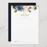 Navy Blush Floral Gold Wedding Advieskaart<br><div class="desc">Deze brutale brutale brutale brutaligheidsadvieskaart is perfect voor een ritje. Het ontwerp is voorzien van prachtige donkerblauw, blauw, jaloers, roze, blozen, gouden bloemen en groene bladeren met de hand. Deze kaarten zijn perfect voor een bruiloft, vrijgezellenfeest, baby shower, graduatiedag en nog veel meer. Pas de kaarten aan met de namen...</div>