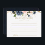 Navy Blush Floral Gold Wedding Briefkaart<br><div class="desc">Deze brutale brutale brutale brutaligheidsadvieskaart is perfect voor een ritje. Het ontwerp is voorzien van prachtige donkerblauw, blauw, jaloers, roze, blozen, gouden bloemen en groene bladeren met de hand. Deze kaarten zijn perfect voor een bruiloft, vrijgezellenfeest, baby shower, graduatiedag en nog veel meer. Pas de kaarten aan met de namen...</div>