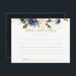 Navy Blush Floral Gold Wedding Briefkaart<br><div class="desc">Deze brutale brutale brutale brutaligheidsadvieskaart is perfect voor een ritje. Het ontwerp is voorzien van prachtige donkerblauw, blauw, jaloers, roze, blozen, gouden bloemen en groene bladeren met de hand. Deze kaarten zijn perfect voor een bruiloft, vrijgezellenfeest, baby shower, graduatiedag en nog veel meer. Pas de kaarten aan met de namen...</div>