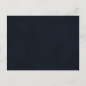 Navy Blush Floral Gold Wedding Briefkaart (Achterkant)