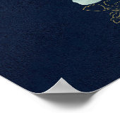 NAVY BLUSH FLORAL LIJST WATERVERF WEDDING WELKOM POSTER (Hoek)