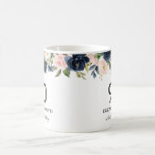 Navy Blush Floral op maat 90th Birthday Koffiemok (Center)