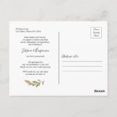 Navy Blush Floral uitgesteld script verandering va Briefkaart (Achterkant)