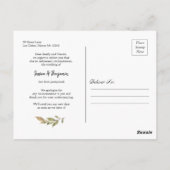 Navy Blush Floral Uitgestelde Verandering Van Plan Briefkaart (Achterkant)
