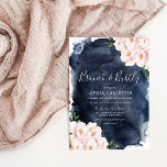 Navy & Blush Floral Vrijgezellenfeest Brunch & Bub Kaart<br><div class="desc">Navy & Blush Floral Vrijgezellenfeest Brunch & Bubble Invitation Geschikt voor alle seizoenen Zie passend collectie in Niche en Nest Store</div>