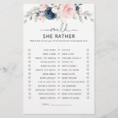 Navy blush floral Zou ze liever een bruidsspel heb (Voorkant)