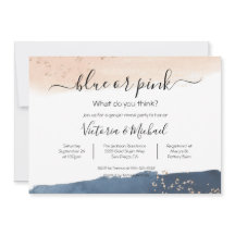 Navy Blush Gold Baby onthult Shower-uitnodiging