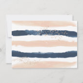 Navy Blush Gold Baby onthult Shower-uitnodiging Kaart (Achterkant)