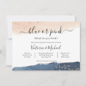 Navy Blush Gold Baby onthult Shower-uitnodiging Kaart (Voorkant)