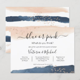 Navy Blush Gold Baby onthult Shower-uitnodiging Kaart