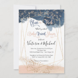 Navy Blush Gold Baby onthult Shower-uitnodiging Kaart