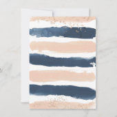 Navy Blush Gold Baby onthult Shower-uitnodiging Kaart (Achterkant)